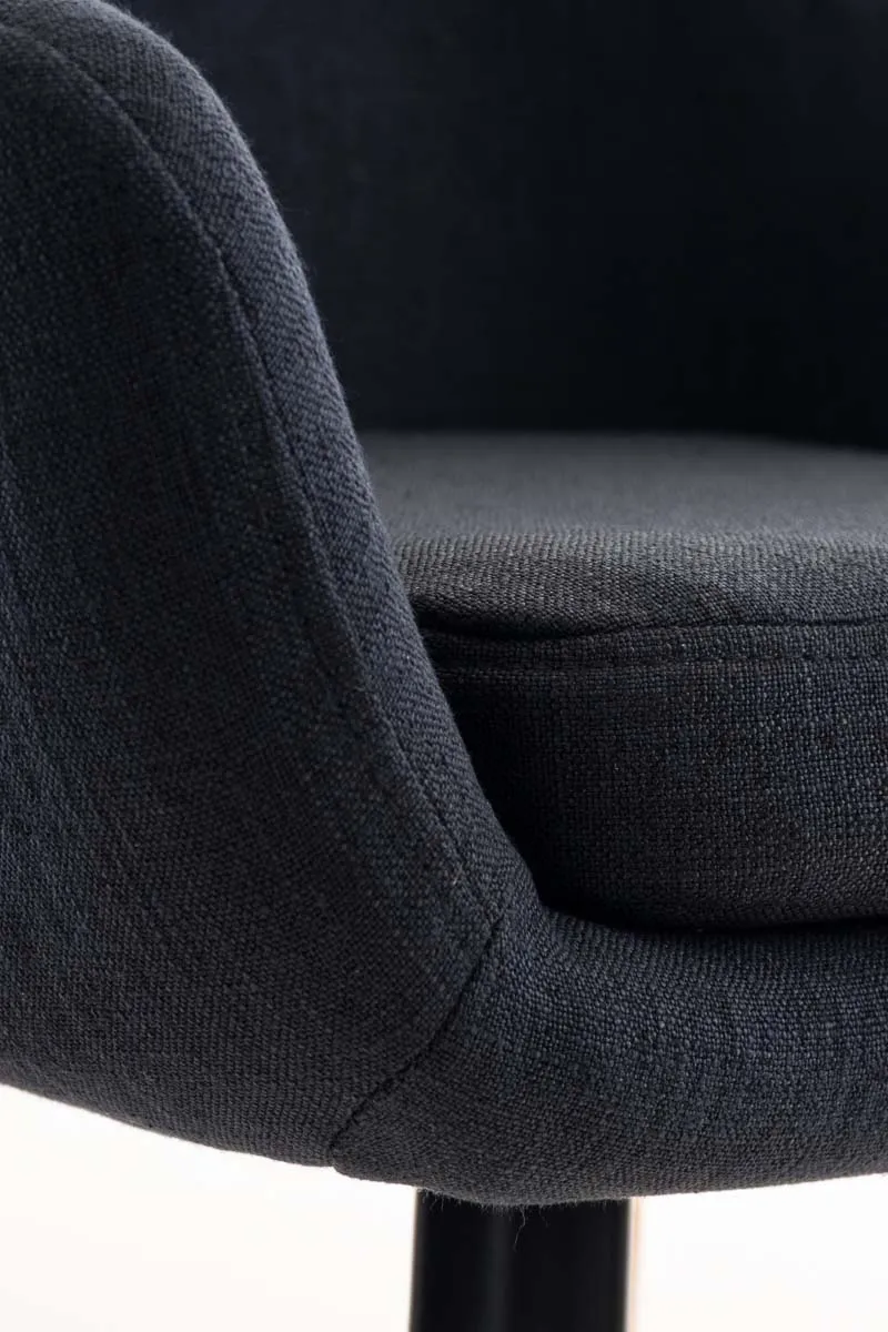 Lot de 2 tabourets de bar design et confortable en tissu noir avec accoudoirs et repose-pieds 10_0000271