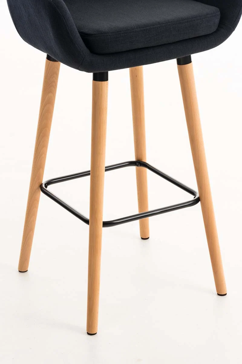 Lot de 2 tabourets de bar design et confortable en tissu noir avec accoudoirs et repose-pieds 10_0000271