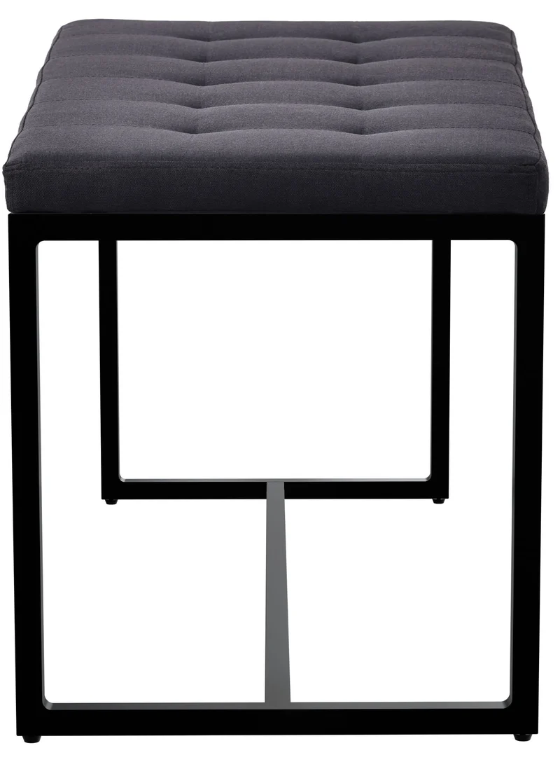 Banc d’entrée contemporain largeur 100cm à structure en métal noir assise capitonnée en tissu noir 10_0006279