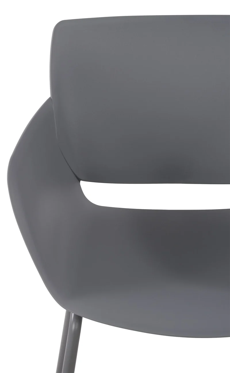Chaise pour intérieur ou extérieur plastique couleur gris foncé structure acier thermolaqué 10_0007122