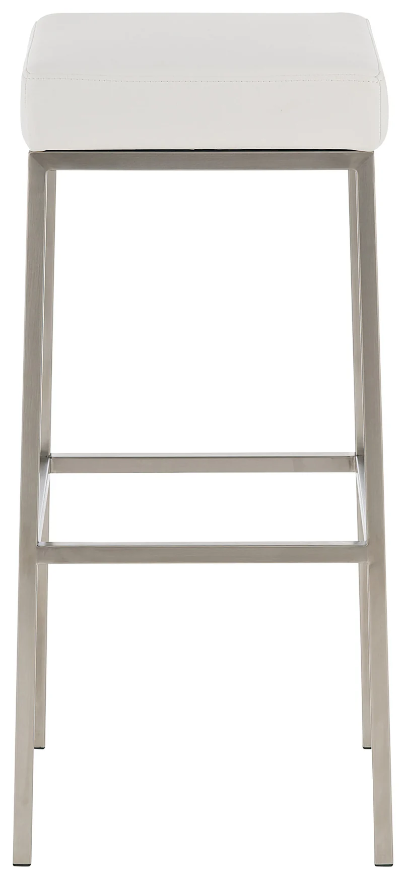 Tabouret de bar rembourré revêtement synthétique blanc avec repose-pieds acier inoxydable hauteur de l'assise 85 cm 10_0000020