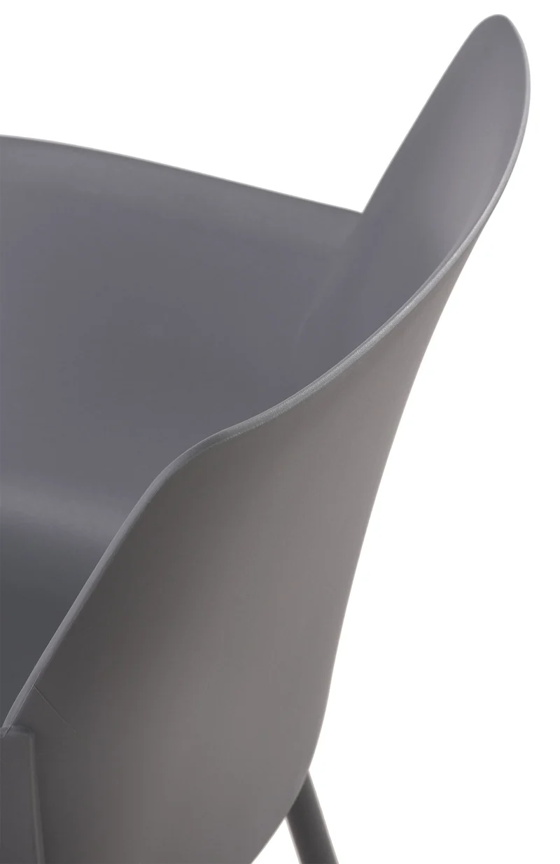 Lot de 2 chaises pour intérieur ou extérieur en plastique couleur gris foncé en acier thermolaqué 10_0007307
