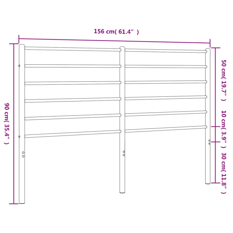 Tête de lit accessoire couchage chambre à coucher meuble 150 cm métal blanc TDL0202476