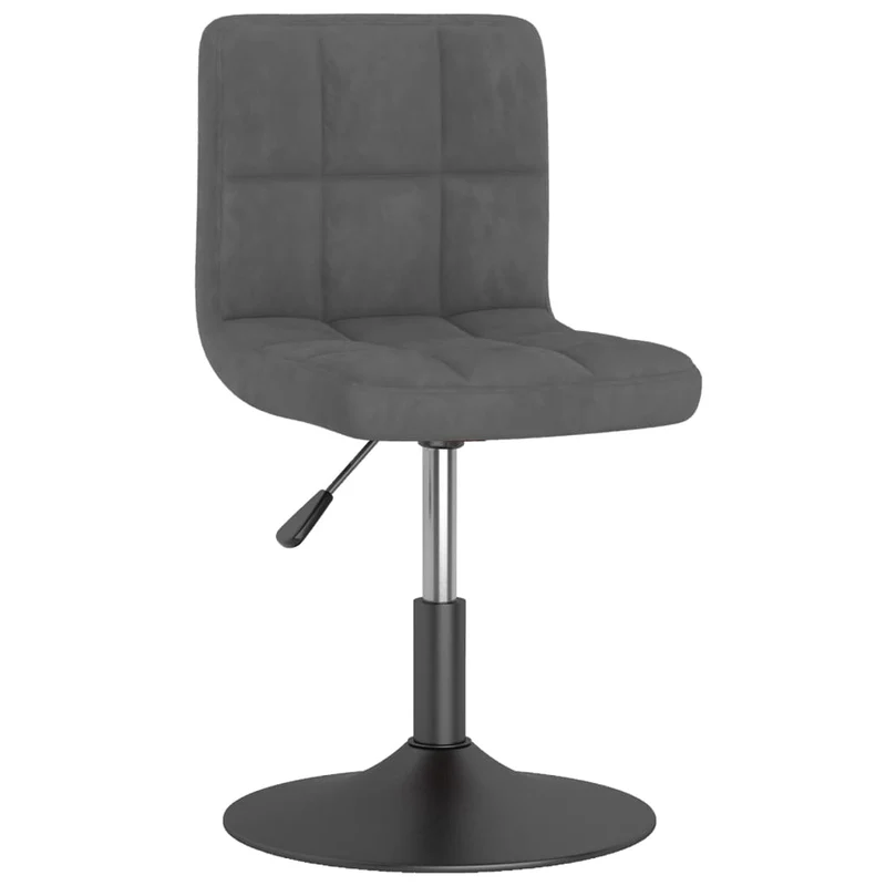 Lot de 2 chaises de salle à manger siège pivotant hauteur réglable en velours gris foncé DEC025261