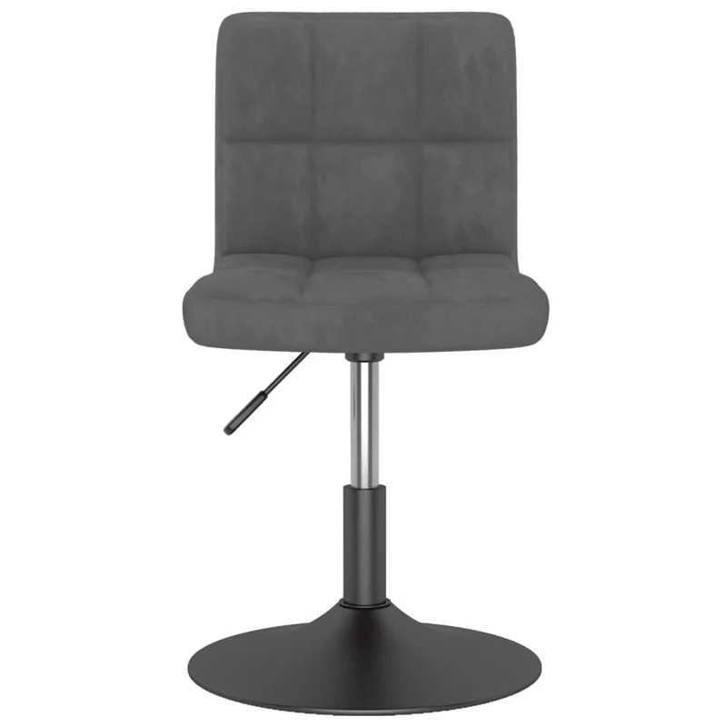 Lot de 2 chaises de salle à manger siège pivotant hauteur réglable en velours gris foncé DEC025261