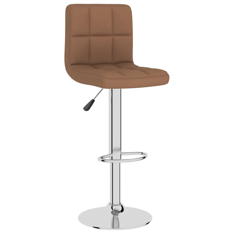 Lot de 2 tabourets de bar chaises hautes en tissu marron cadre en acier DEC029778