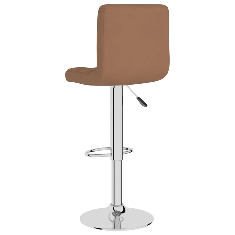 Lot de 2 tabourets de bar chaises hautes en tissu marron cadre en acier DEC029778