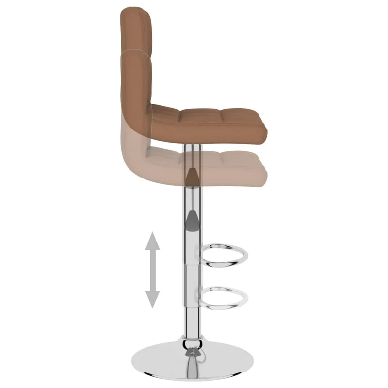 Lot de 2 tabourets de bar chaises hautes en tissu marron cadre en acier DEC029778