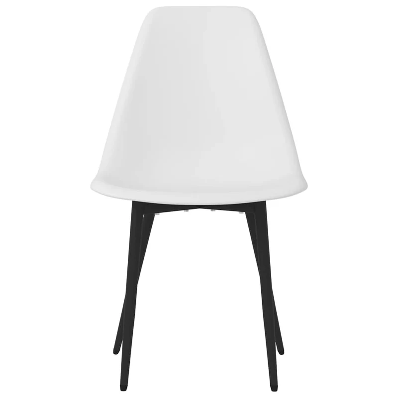 Set de 4 chaises de salle à manger dossier incurvé design moderne en PP blanc et métal noir DEC025605