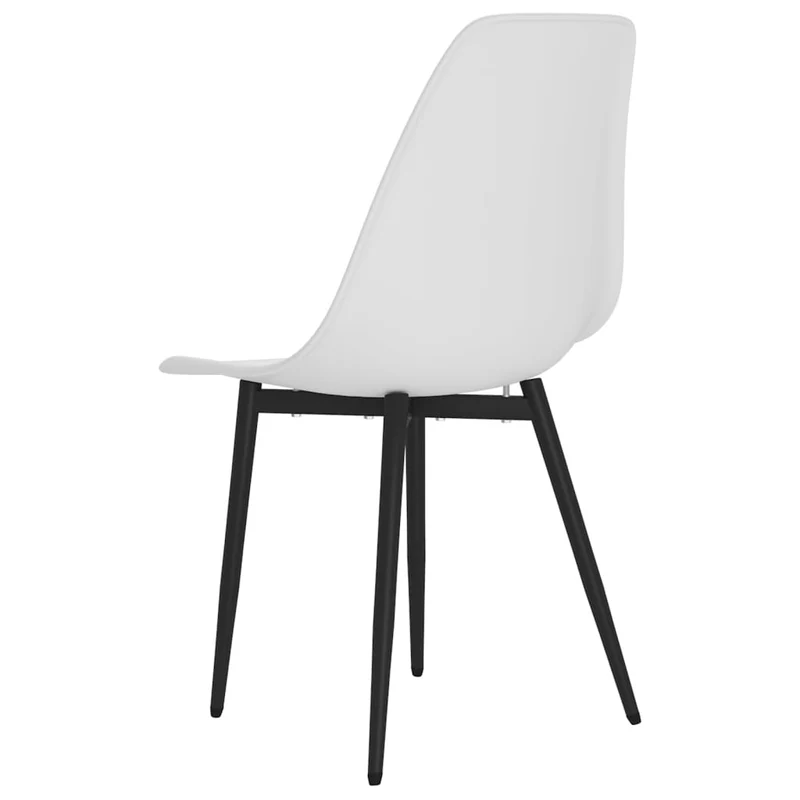 Set de 4 chaises de salle à manger dossier incurvé design moderne en PP blanc et métal noir DEC025605