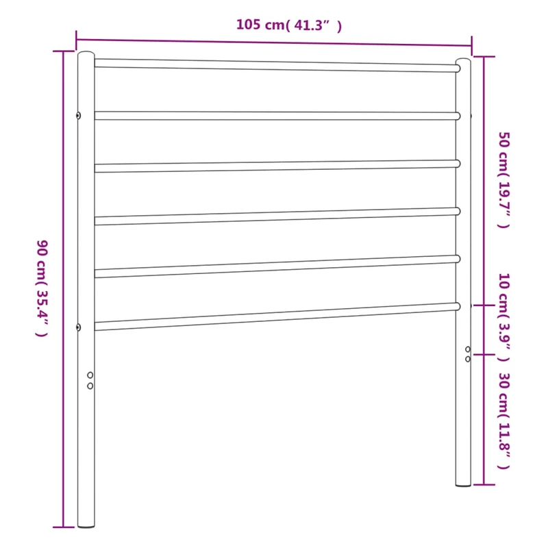 Tête de lit accessoire couchage chambre à coucher meuble 100 cm métal noir TDL0202450