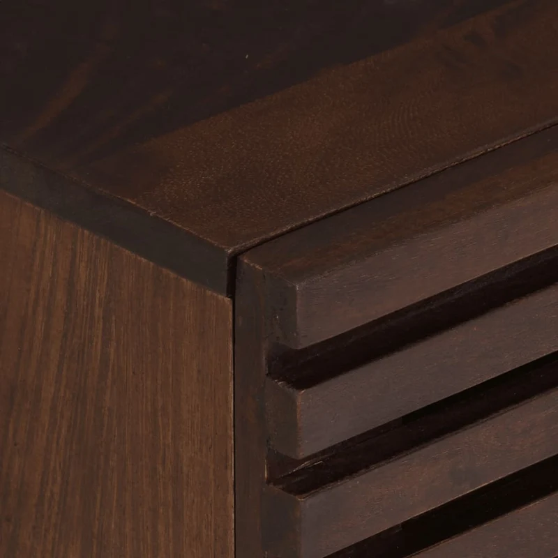 Lot de 2 tables de chevet avec deux tiroirs 40 x 34 x 46 cm bois de manguier marron et acier DEC034796