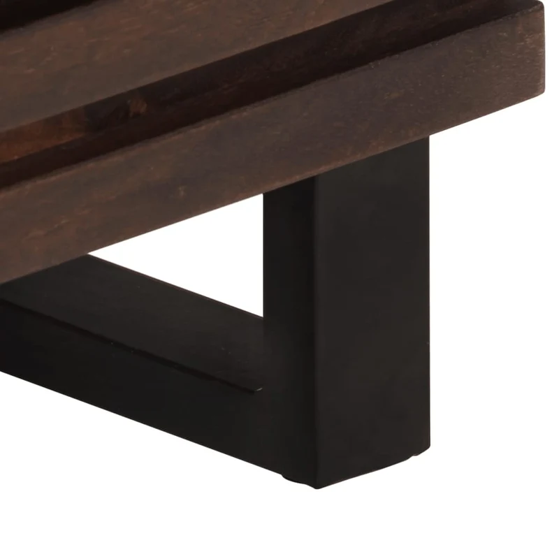 Lot de 2 tables de chevet avec deux tiroirs 40 x 34 x 46 cm bois de manguier marron et acier DEC034796