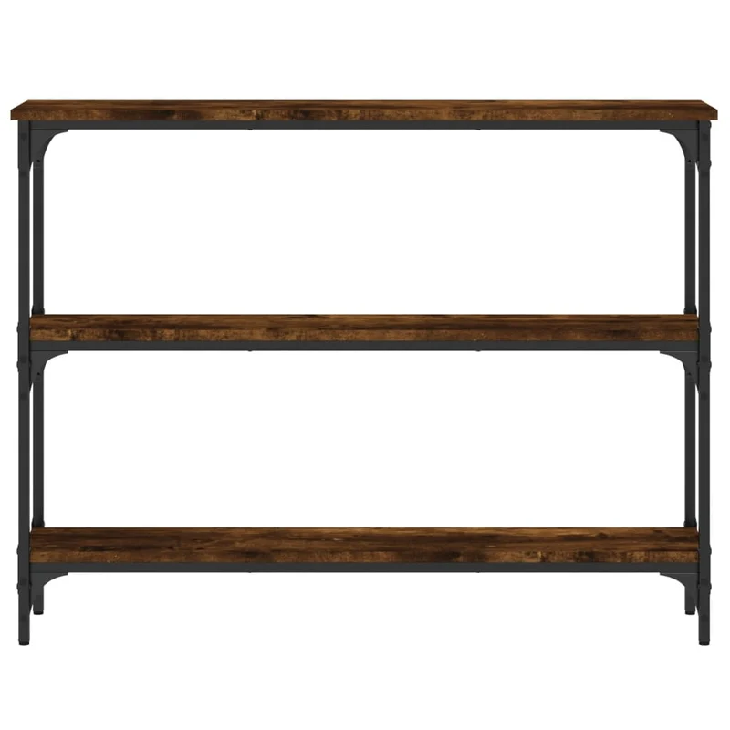 Meuble d'entrée table console design élégant avec étagères 100 x 22,5 x 75 cm bois d'ingénierie marron et métal DEC031751