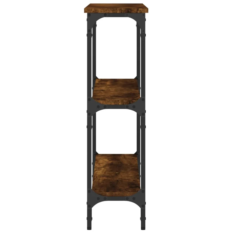 Meuble d'entrée table console design élégant avec étagères 100 x 22,5 x 75 cm bois d'ingénierie marron et métal DEC031751