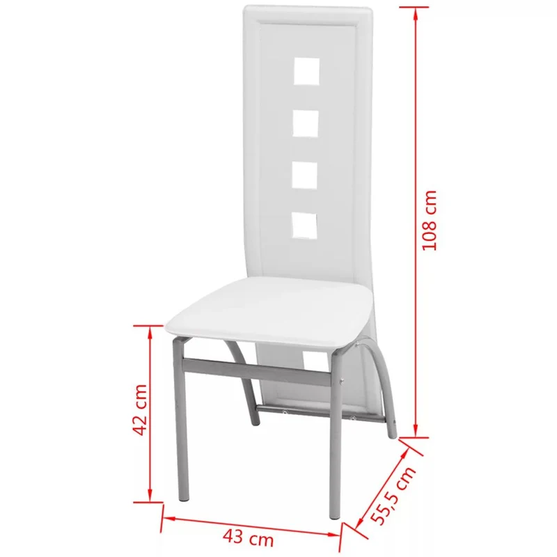 Lot de 2 chaises de salle à manger cuisine design contemporain synthétique blanc CDS020190