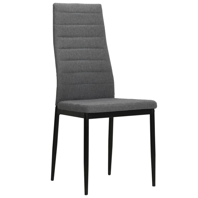 Lot de 2 chaises de salle à manger cuisine design contemporain tissu gris clair CDS020482