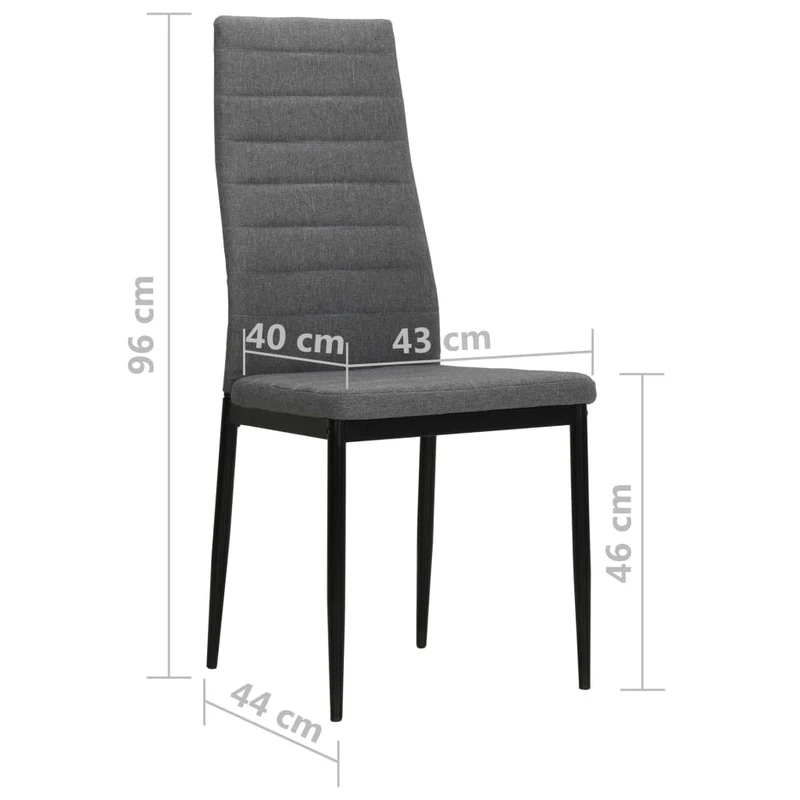 Lot de 2 chaises de salle à manger cuisine design contemporain tissu gris clair CDS020482
