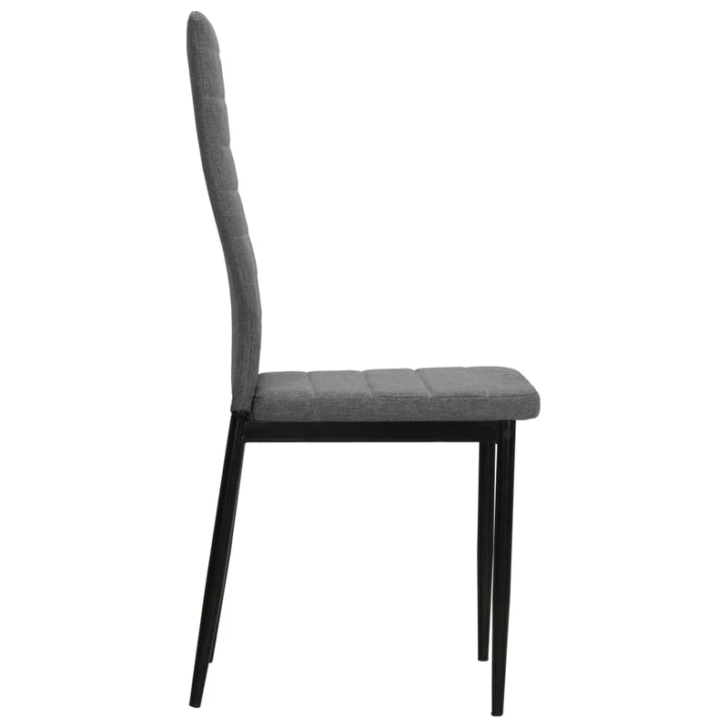 Lot de 6 chaises de salle à manger cuisine design contemporain tissu gris clair CDS022406
