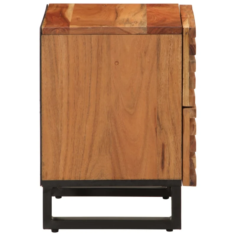 Lot de 2 tables de chevet avec tiroirs 40 x 34 x 46 cm bois d'acacia et fer DEC034792