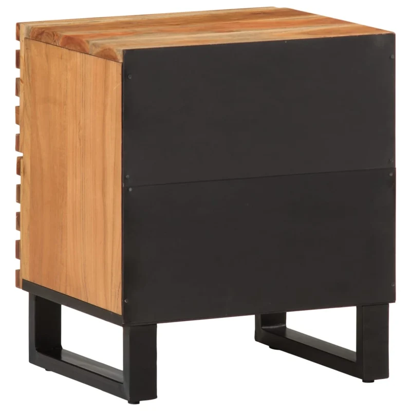 Lot de 2 tables de chevet avec tiroirs 40 x 34 x 46 cm bois d'acacia et fer DEC034792