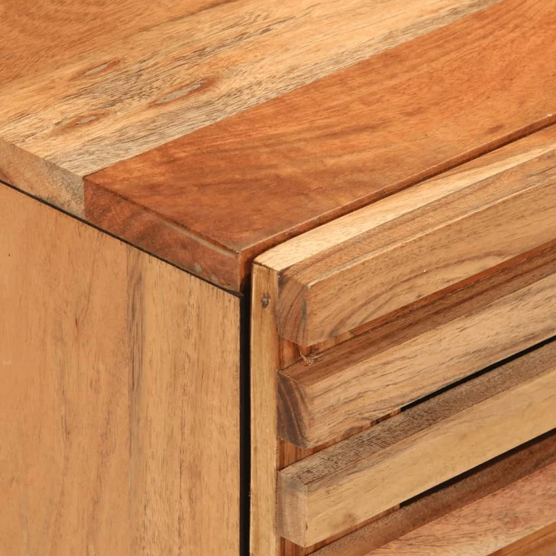 Lot de 2 tables de chevet avec tiroirs 40 x 34 x 46 cm bois d'acacia et fer DEC034792