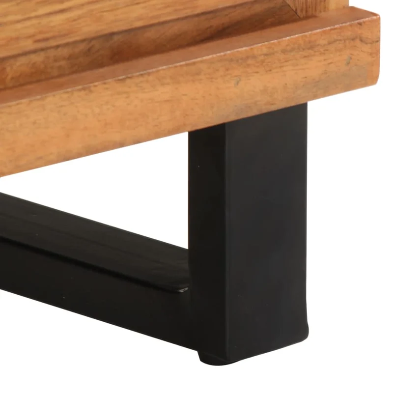 Lot de 2 tables de chevet avec tiroirs 40 x 34 x 46 cm bois d'acacia et fer DEC034792