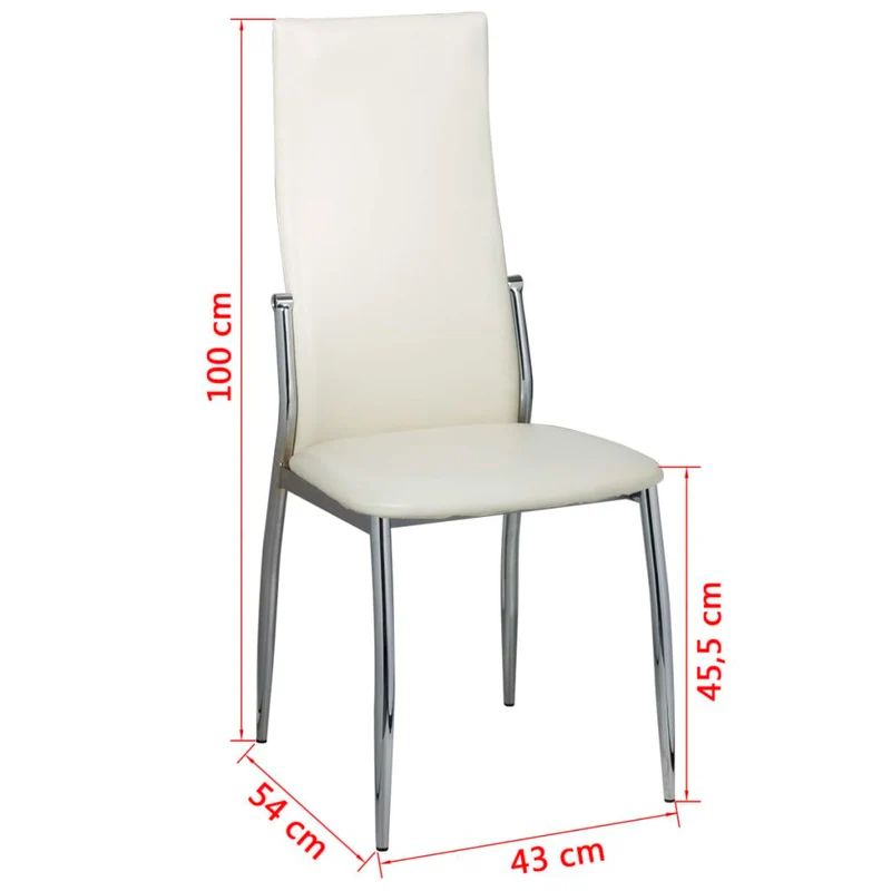 Lot de 4 chaises de salle à manger cuisine design classique en synthétique blanc CDS021265