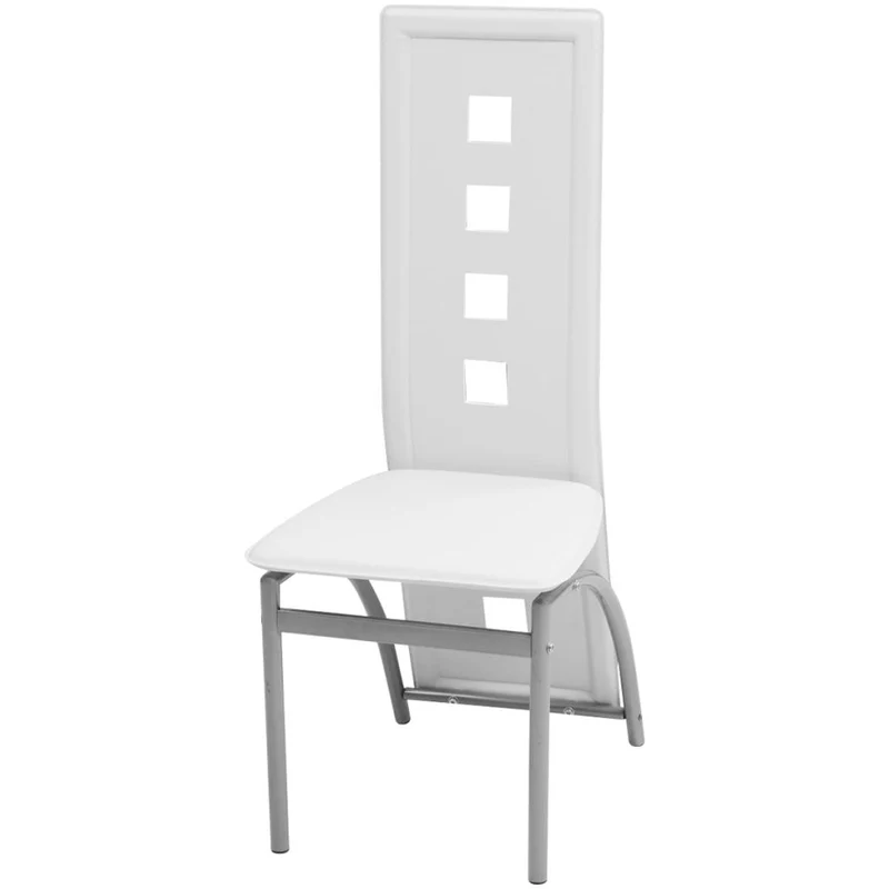 Lot de 6 chaises de salle à manger cuisine style moderne en synthétique blanc CDS022177