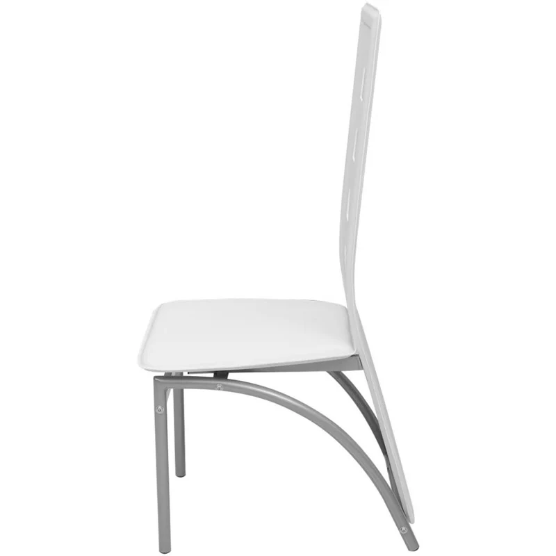 Lot de 6 chaises de salle à manger cuisine style moderne en synthétique blanc CDS022177