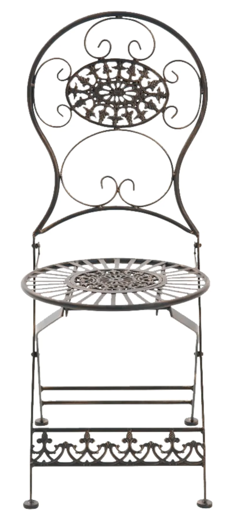 Lot de 2 chaises de jardin pliantes en fer bronze 43 x 50 x 91,5 cm 10_0008106