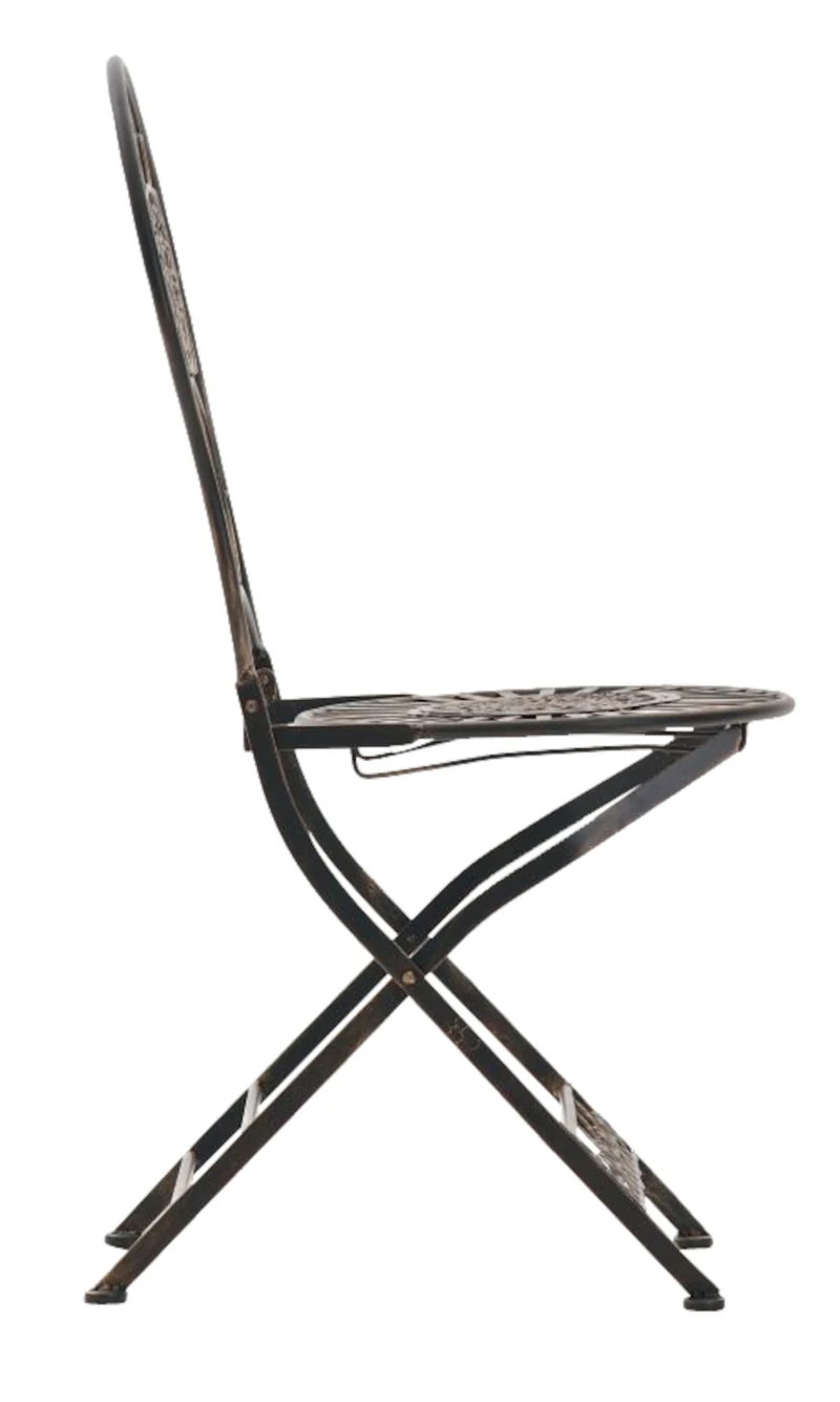 Lot de 2 chaises de jardin pliantes en fer bronze 43 x 50 x 91,5 cm 10_0008106