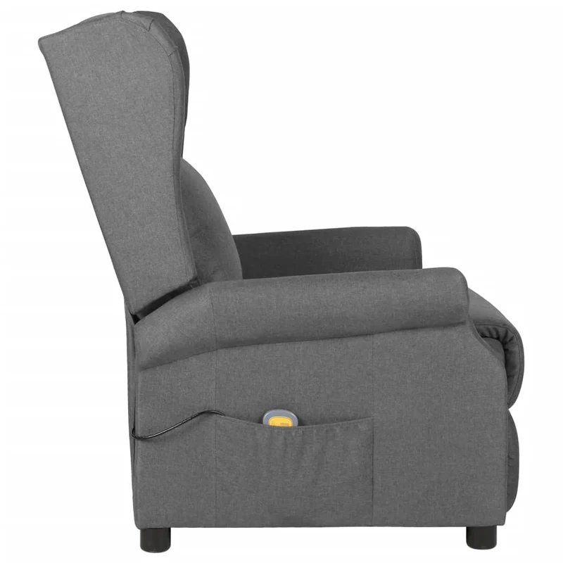 Fauteuil de relaxation avec fonction massage inclinaison manuelle en tissu gris clair DEC029200