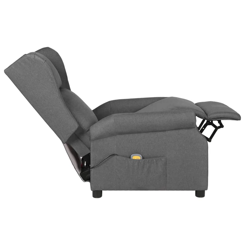 Fauteuil de relaxation avec fonction massage inclinaison manuelle en tissu gris clair DEC029200