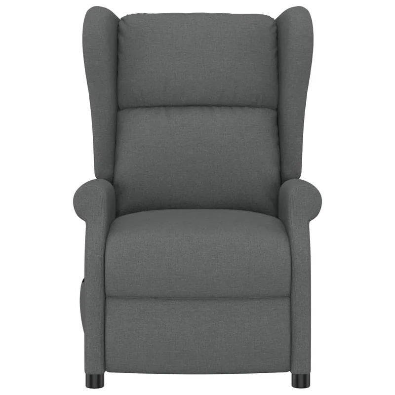 Fauteuil relax TV avec rebord latéral très confortable en tissu gris foncé DEC028617
