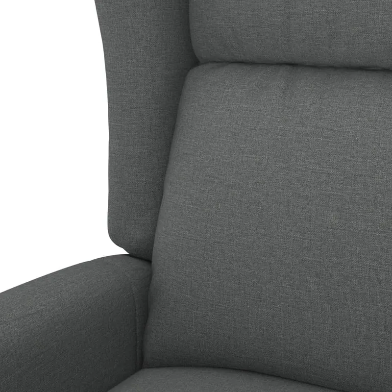 Fauteuil relax TV avec rebord latéral très confortable en tissu gris foncé DEC028617