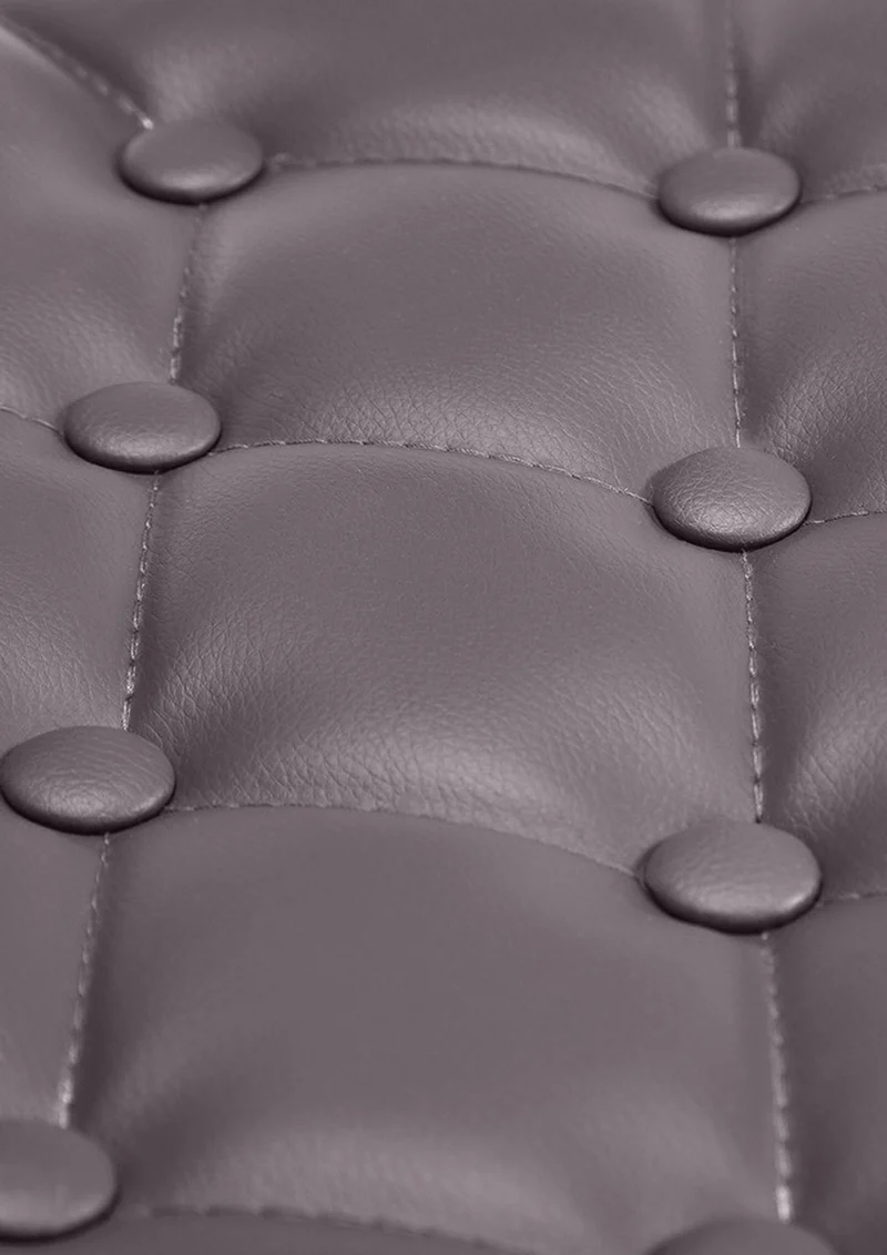 Tabouret de bar x1 avec repose-pied et accoudoirs capitonné en PVC marron support en métal chromé 10_0004790