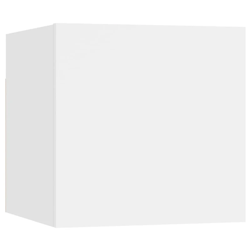 Lot de 2 tables de chevet mural avec compartiment avec porte 30,5 x 30 x 30 cm bois d'ingénierie blanc DEC034849