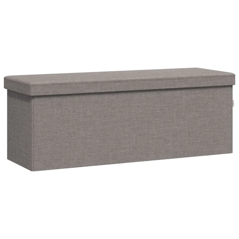 Banc banquette de rangement pliable en tissu gris DEC024789