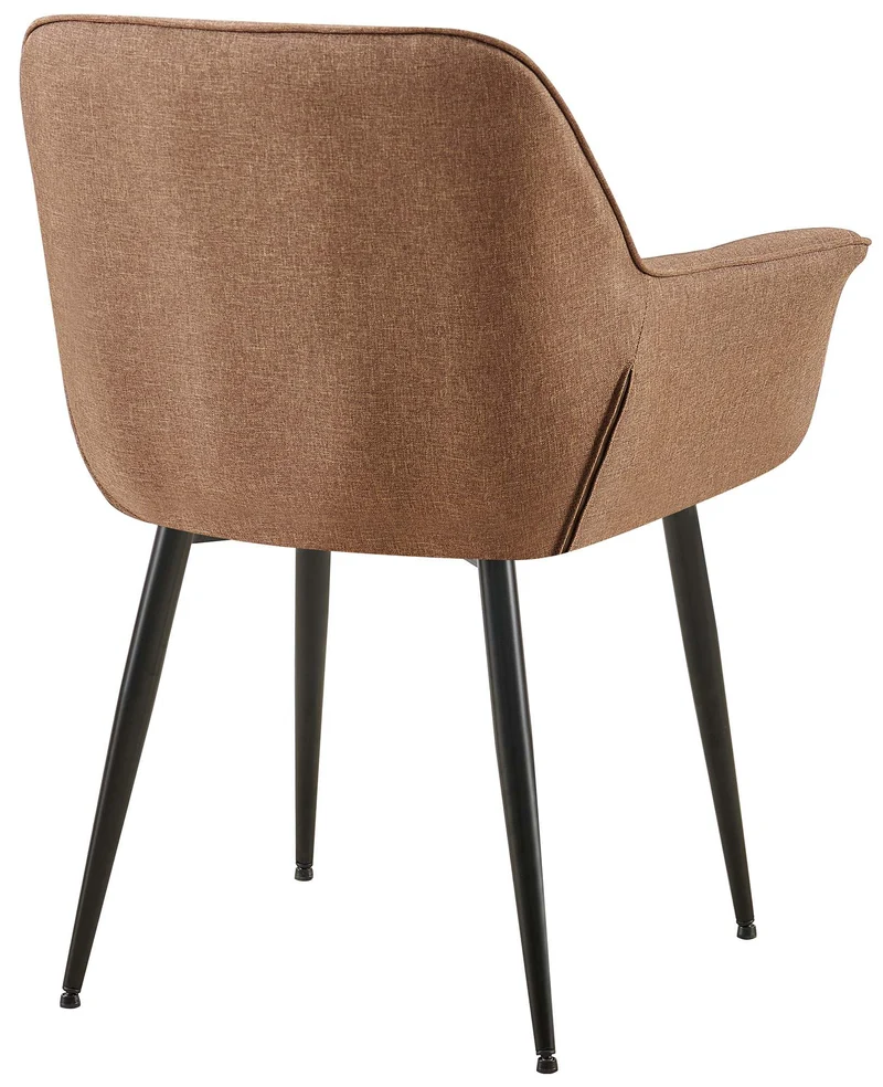 Chaise avec accoudoirs en velours matelassé taupe structure métallique noir confort premium 10_0007687