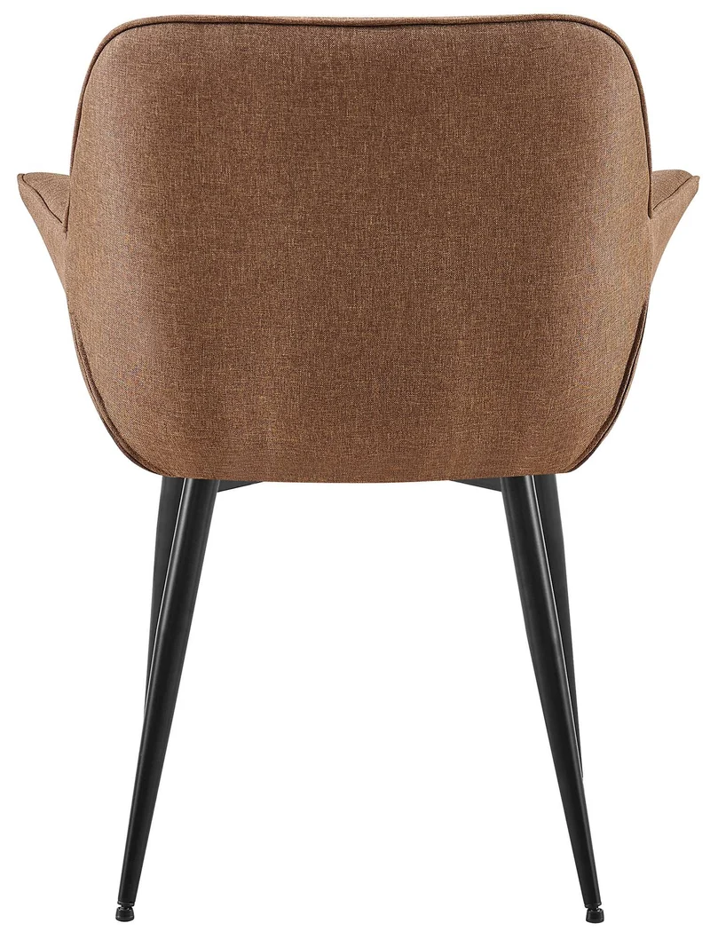 Chaise avec accoudoirs en velours matelassé taupe structure métallique noir confort premium 10_0007687