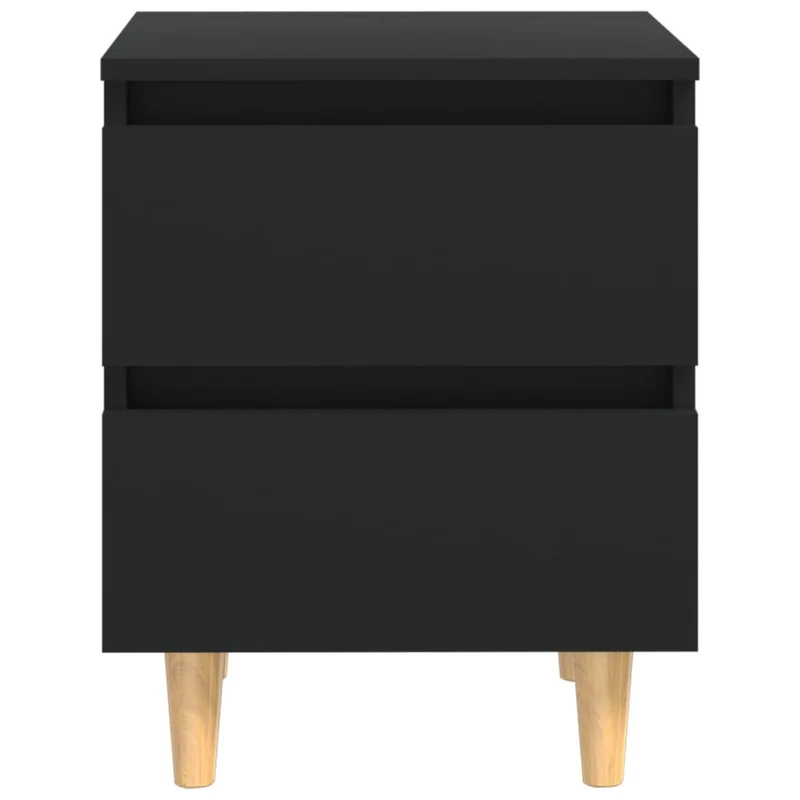 Lot de 2 tables de chevet avec deux tiroirs 40 x 35 x 50 cm bois d'ingénierie noir DEC035958