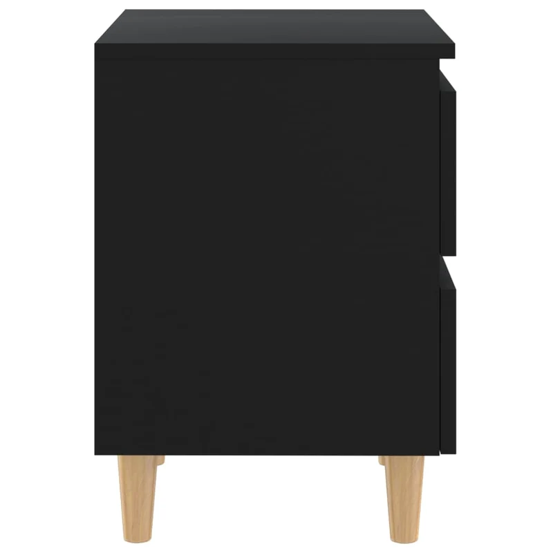 Lot de 2 tables de chevet avec deux tiroirs 40 x 35 x 50 cm bois d'ingénierie noir DEC035958