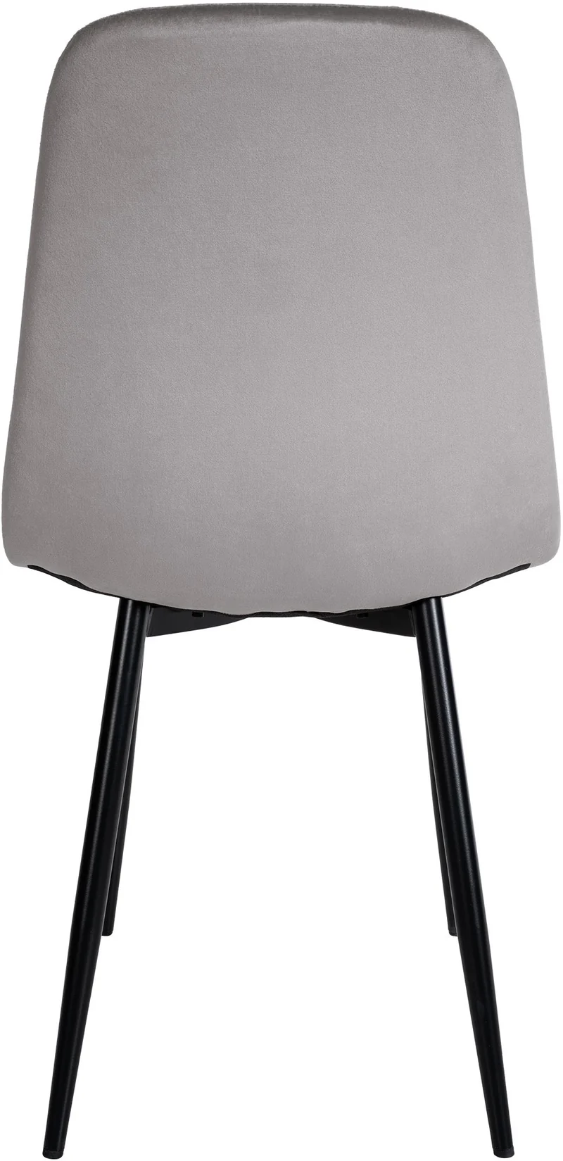 Chaise de salle à manger x1 design simple avec pieds en métal noir assise en velours gris 10_0002067
