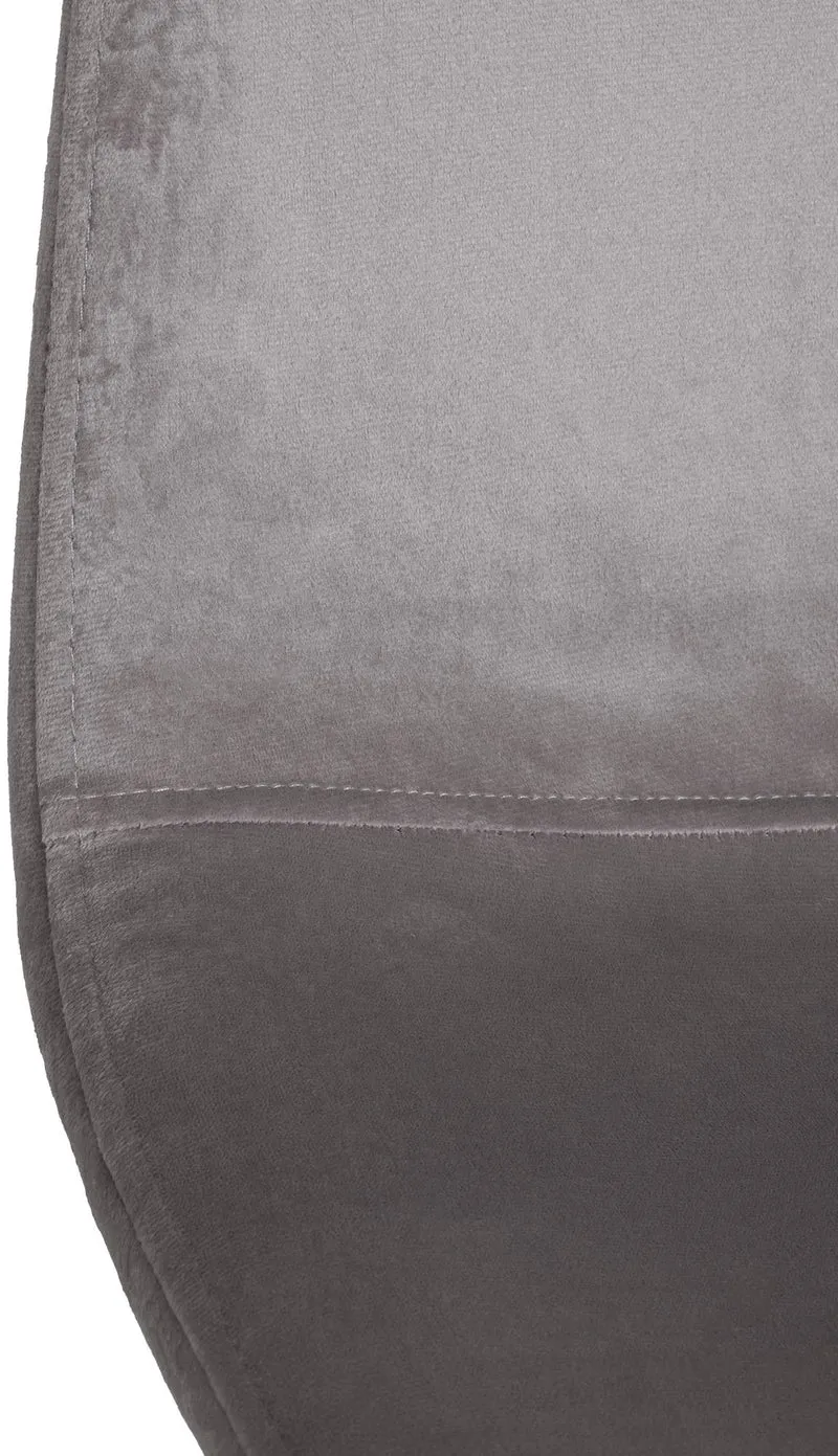 Chaise de salle à manger x1 design simple avec pieds en métal noir assise en velours gris 10_0002067