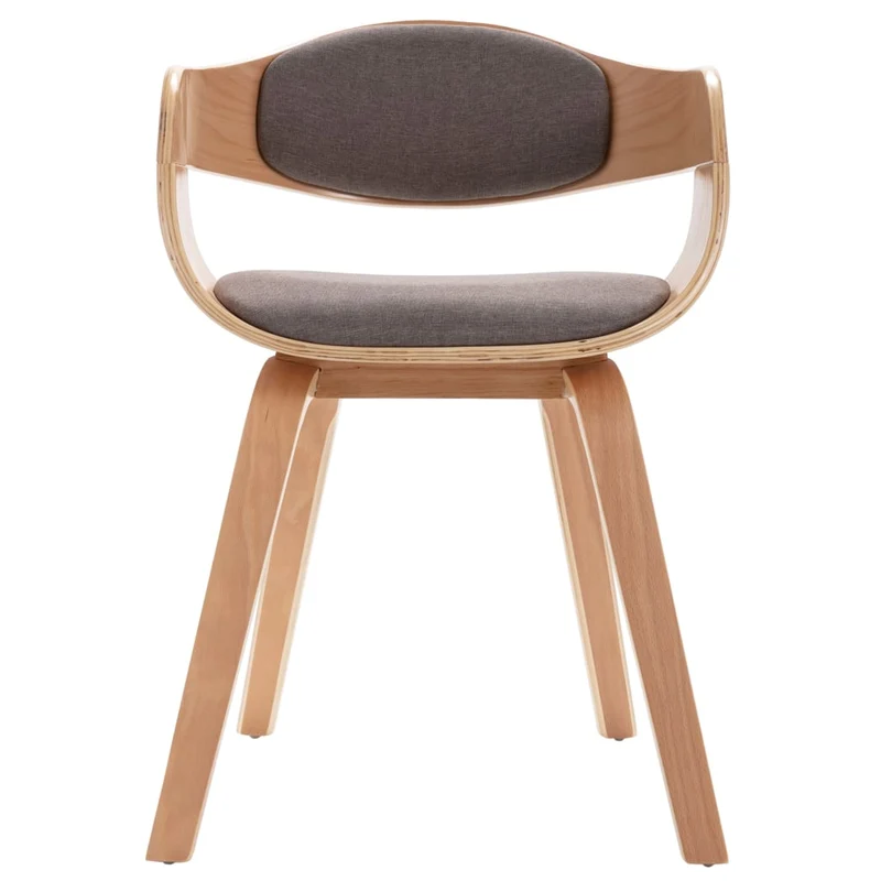 Lot de 2 chaises de salle à manger cuisine design intemporel bois courbé et tissu taupe CDS020273