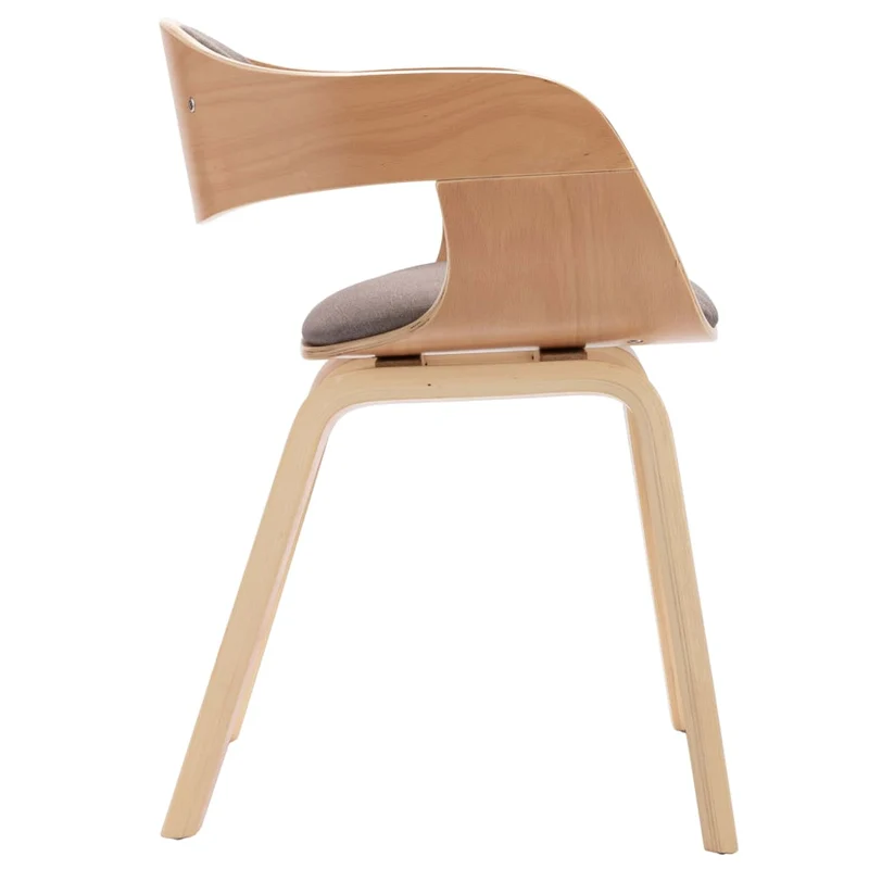 Lot de 2 chaises de salle à manger cuisine design intemporel bois courbé et tissu taupe CDS020273