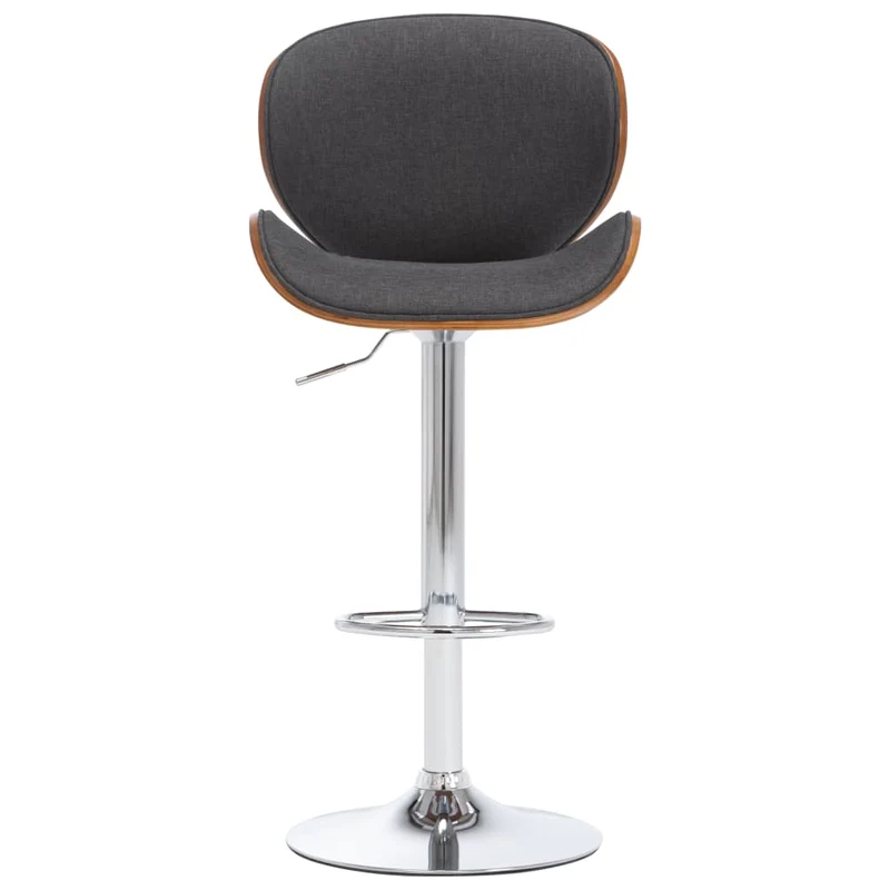 Tabouret de bar x1 chaise haute rétro en tissu gris cadre en bois et métal DEC029497