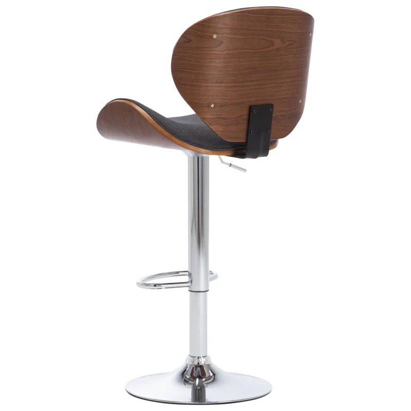 Tabouret de bar x1 chaise haute rétro en tissu gris cadre en bois et métal DEC029497
