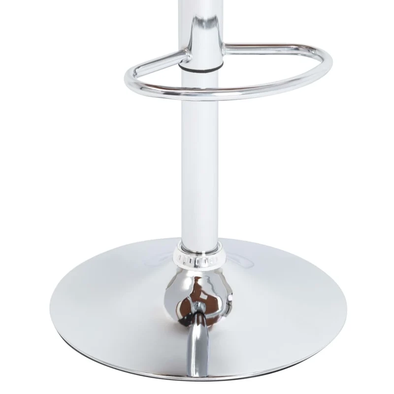 Tabouret de bar x1 chaise haute design rétro en PVC blanc bois courbé et métal DEC029447